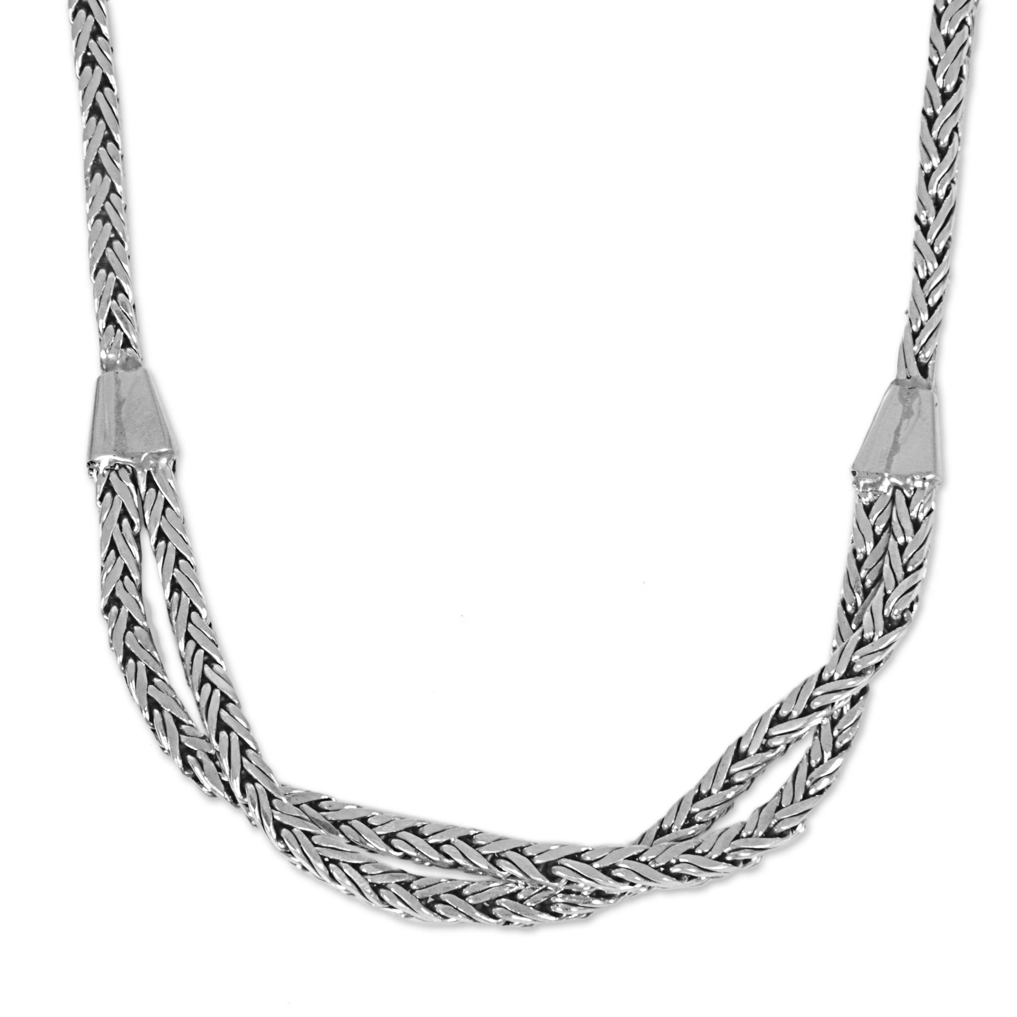 Hand Made Sterling Silver Chain Necklace from Indonesia - Inseparable ...