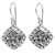 Sterling silver dangle earrings, 'Sacred Flower' - Hand Made Sterling Silver Dangle Earrings Floral Indonesia thumbail