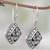 Sterling silver dangle earrings, 'Sacred Flower' - Hand Made Sterling Silver Dangle Earrings Floral Indonesia (image 2b) thumbail