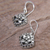 Sterling silver dangle earrings, 'Sacred Flower' - Hand Made Sterling Silver Dangle Earrings Floral Indonesia (image 2c) thumbail