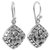 Sterling silver dangle earrings, 'Sacred Flower' - Hand Made Sterling Silver Dangle Earrings Floral Indonesia (image 2d) thumbail