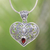 Garnet pendant necklace, 'Tears from the Heart' - Balinese Fair Trade Garnet Heart Necklace (image 2) thumbail