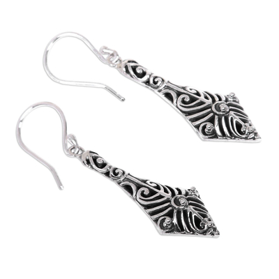 Sterling silver dangle earrings, 'Flying Kites' - Sterling Silver 925 Handcrafted Balinese Dangle Earrings