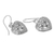 Sterling silver heart earrings, 'Romantic Frangipani' - Handcrafted Floral Heart Earrings in Sterling Silver (image 2b) thumbail
