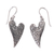 Sterling silver dangle earrings, 'Dove Wings' - Heart-Shaped Sterling Silver Dangle Earrings from Bali