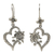 Sterling silver dangle earrings, 'Hibiscus Bloom' - Indonesian 925 Sterling Silver Flower Heart Dangle Earrings