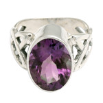 Amethyst cocktail ring, 'Lavender Moon' - Amethyst Sterling Silver Ring Handmade in Indonesia
