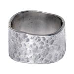 Sterling silver band ring, 'Shining Waves' - Wide Sterling Silver Band Ring from Indonesia