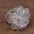 Sterling silver filigree cocktail ring, 'Sterling Jasmine' - Hand Made Sterling Silver Cocktail Ring Floral Indonesia thumbail