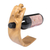 Wood wine bottle holder, 'Brown Balinese Lizard' - Lizard Theme Hand Carved Brown Wood Wine Bottle Holder (image 2d) thumbail