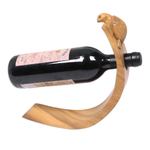 Wood wine bottle holder, 'Brown Balinese Turtle' - Balinese Sea Turtle Brown Wood Wine Bottle Holder
