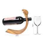 Wood wine bottle holder, 'Brown Balinese Turtle' - Balinese Sea Turtle Brown Wood Wine Bottle Holder