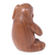 Holzstatuette - Handgefertigte balinesische Suar-Holzstatuette eines Elefanten beim Gebet
