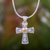Citrine pendant necklace, 'Tropical Cross' - Artisan Crafted Balinese Citrine and Silver Cross Necklace (image 2) thumbail
