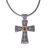 Citrine pendant necklace, 'Tropical Cross' - Artisan Crafted Balinese Citrine and Silver Cross Necklace thumbail