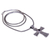 Amethyst-Anhänger-Halskette, 'Prachtvolles Kreuz'. - Verziertes Collier aus Sterlingsilber und Amethystkreuz