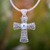 Blue topaz pendant necklace, 'Magnificent Cross' - Blue Topaz Sterling Silver Handcrafted Cross Necklace