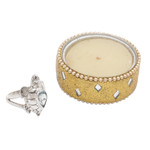 Blue topaz cocktail ring, 'Turtle Empathy' - 925 Sterling Silver Animal Theme Turtle Ring with Blue Topaz