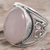 Rose quartz cocktail ring, 'Pink Moon' - Hand Crafted Sterling Silver Ring from Indonesia (image 2c) thumbail