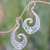 Sterling silver dangle earrings, 'Fern Beauty' - Handmade Sterling Silver Floral Dangle Earrings from Bali