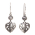 Sterling silver dangle earrings, 'The Other Side' - Sterling Silver Dangle Earrings Heart Shape from Indonesia