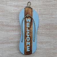 Featured review for Wood sign, Welcome Sandal