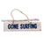Wood sign, 'Gone Surfing' - Hand Carved Wood Nautical Sign with Grass Cord Indonesia