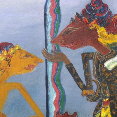 „Warigagung“ – Gemälde des weisen Wuku-Anführers der traditionellen Java-Figur