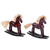 Wood sculptures, 'Red and Purple Horses' (pair) - Hand Made Wood Sculptures Rocking Horses (Pair) Indonesia thumbail