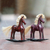 Wood sculptures, 'Red and Purple Horses' (pair) - Hand Made Wood Sculptures Rocking Horses (Pair) Indonesia (image 2c) thumbail