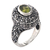 Peridot cocktail ring, 'Ornate Jungle Wreath' - Ornate Balinese Sterling Silver Ring with Peridot (image 2b) thumbail