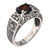 Garnet cocktail ring, 'Noble Princess' - Ornate Handcrafted Garnet and Sterling Silver Cocktail Ring (image 2b) thumbail