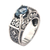 Blue topaz cocktail ring, 'Noble Princess' - Blue Topaz Ring Crafted in Bali of Sterling Silver thumbail