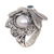 Cultured pearl and blue topaz cocktail ring, 'Rafflesia Flower' - Cultured Pearl Cocktail Ring Dragonfly from Indonesia (image 2b) thumbail