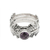 Amethyst and sterling silver stacking rings, 'Elephant Shrine' (set of 3) - Amethyst and Silver Stacking Rings (Set of 3) Indonesia
