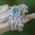 Blue topaz and sterling silver stacking rings, 'Elephant Shrine' - Blue Topaz and Silver Stacking Rings (Set of 3) Indonesia thumbail