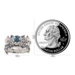 Blue topaz and sterling silver stacking rings, 'Elephant Shrine' - Blue Topaz and Silver Stacking Rings (Set of 3) Indonesia