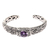 Amethyst cuff bracelet, 'Sacred Garden in Purple' - Amethyst and Sterling Silver Cuff Bracelet from Indonesia