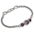 Amethyst pendant bracelet, 'Mystic Bamboo' - 925 Sterling Silver and Amethyst Engraved Bracelet from Bali (image 2b) thumbail