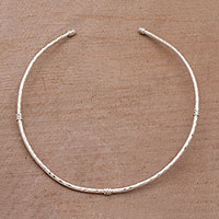 Sterling silver collar necklace, 'Station Mosaic'