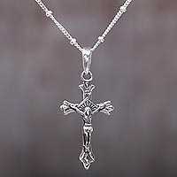 Sterling silver pendant necklace, Accompanied by Christ