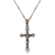 Sterling silver pendant necklace, 'Accompanied by Christ' - Highly Polished Sterling Silver Crucifix Pendant Necklace (image 2a) thumbail