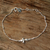 Sterling silver pendant bracelet, 'Simple Cross' - Handmade Sterling Silver Cross Bracelet from Indonesia