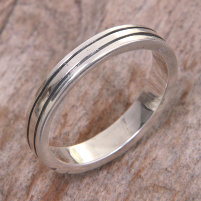 Sterling silver band ring, Shiny Minimalist