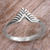 Sterling silver band ring, 'Dove Wing' - Hand Made Sterling Silver Band Ring from Indonesia thumbail