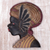 Wood wall panel, 'Papua Lady' - Wood Wall Relief Panel of Papua Woman in Antique Finish thumbail