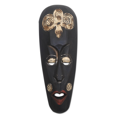 Wood mask, 'Rinjani Ancestor' - Lombok Style Rinjani Tribe Wall Wood Mask Carved by Hand