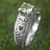 Peridot solitaire ring, 'Heart Splendor' - Hand Made Sterling Silver Peridot Solitaire Ring Indonesia (image 2) thumbail
