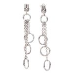 Sterling silver waterfall earrings, 'Bamboo Waterfall' - Balinese Sterling Silver Handmade Engraved Dangle Earrings