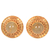 Gold plated rutile quartz button earrings, 'Golden Moon' - Gold Plated Sterling Silver Rutile Quartz Earrings Indonesia thumbail